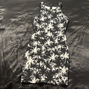 Black and White Palm Print Dress